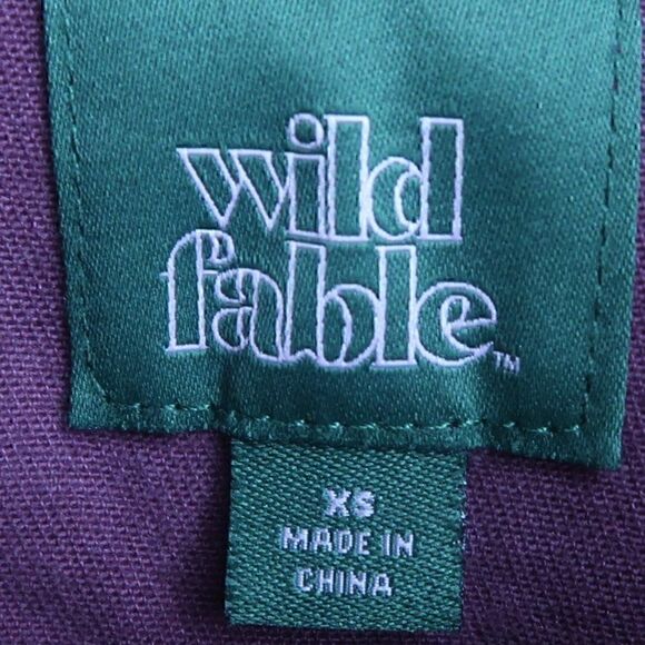 WILD FABLE PURPLE CAMO LONG SLEEVE CROPPED COTTON JACKET SIZE XS - Picture 2 of 6